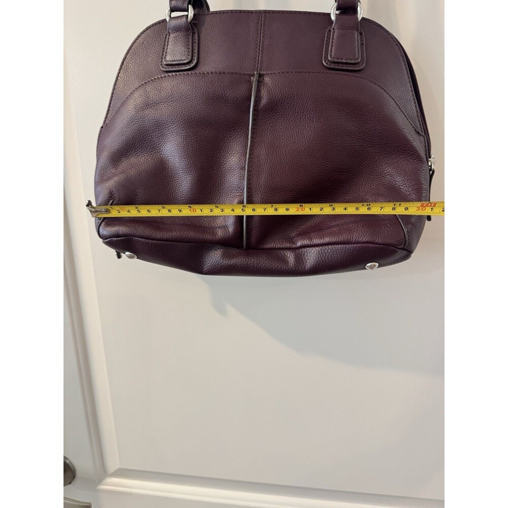 Tignanello Purple Plum  Leather Handbag  w/Feet - Picture 10 of 11